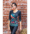 Дамска многоцветна блуза с дизайнерски принт-0 снимка