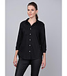 Дамска памучна черна риза Ksenia-0 снимка
