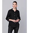 Дамска памучна черна риза Ksenia-3 снимка