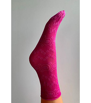 Дамски къси чорапи в цвят циклама Fabienne 20 DEN снимка