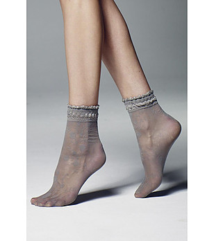 Сиви дамски къси чорапи Galena 20 DEN снимка