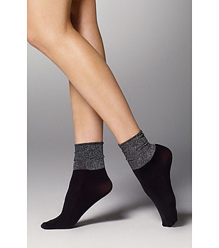 Черни чорапи със сребристи нишки Jasmine 40 DEN снимка