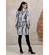 Дамско палто в черно и бяло със зеброви шарки-3 снимка