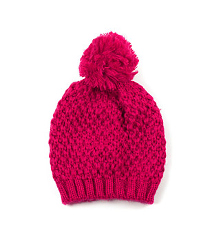 Дамска зимна шапка в цвят циклама  снимка