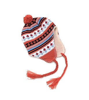 Многоцветна зимна детска шапка  снимка