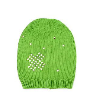 Зимна дамска шапка в зелен нюанс  снимка