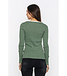Дамски памучен пуловер в зелено Neoli-1 снимка