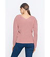 Розов памучен дамски пуловер Carla-1 снимка