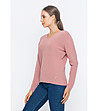 Розов памучен дамски пуловер Carla-4 снимка
