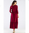 Ефектна дълга рокля Mia в цвят бордо-1 снимка