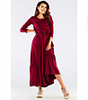 Ефектна дълга рокля Mia в цвят бордо-2 снимка