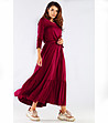 Ефектна дълга рокля Mia в цвят бордо-4 снимка