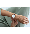 Розовозлатист дамски часовник с бял циферблат Karmelia-1 снимка