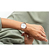 Розовозлатист дамски часовник с бял циферблат Emelia-1 снимка