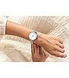 Сребрист дамски часовник с бял циферблат Emera-1 снимка