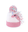 Детска зимна шапка в бяло и розово Еднорог -1 снимка