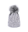 Сива зимна дамска шапка с помпон -1 снимка