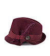 Дамска вълнена шапка трилби в бордо-0 снимка