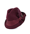 Дамска вълнена шапка трилби в бордо-1 снимка