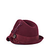 Дамска вълнена шапка трилби в бордо-2 снимка