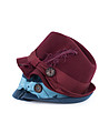 Дамска вълнена шапка трилби в бордо-4 снимка
