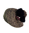 Дамска шапка в меланж на цвят маслина-0 снимка
