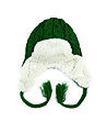 Зелена дамска шапка ушанка-1 снимка