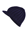 Тъмносиня плетена унисекс шапка с козирка-0 снимка