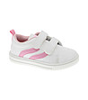 Бели детски обувки с розови ленти-0 снимка