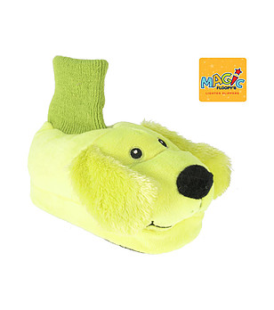 Светлозелени детски пантофи Куче снимка