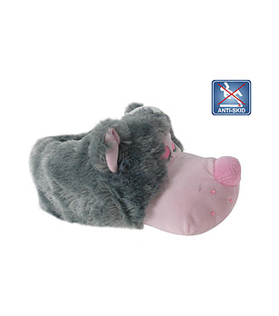Детски пантофи Bear в сиво и розово  снимка