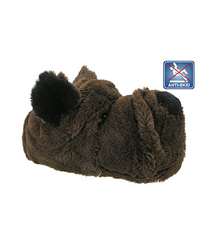 Мъжки пухкави тъмнокафяви пантофи Куче снимка