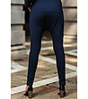 Тъмносин дамски панталон с деним-1 снимка