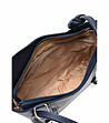 Дамска елегантна кожена чанта-раница в тъмносиньо Nadine-3 снимка