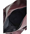 Ефектна кожена дамска раница в цвят бургунд Diamantina -3 снимка