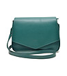 Зелена дамска кожена чанта с фин релеф Chloe -0 снимка