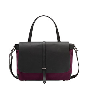 Дамска чанта в черно и лилаво Detroit от текстил и кожа снимка