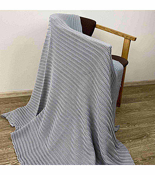 Сиво памучно одеяло 200х220 см снимка