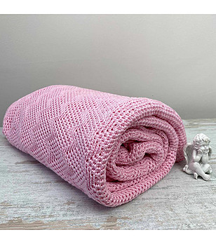 Розово памучно одеяло 170х130 см снимка