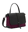 Дамска чанта в черно и лилаво Detroit от текстил и кожа-3 снимка