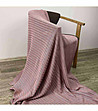 Тъмнорозово памучно одеяло 200х220 см-0 снимка
