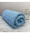Синьо памучно одеяло 170х130 см-0 снимка