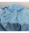 Синьо памучно одеяло 170х130 см-3 снимка