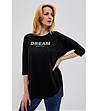 Черна дамска блуза с надпис Dream-0 снимка