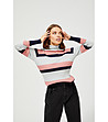 Дамски пуловер в сиво, розово и тъмносиньо-0 снимка