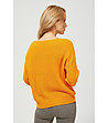 Дамски пуловер в цвят горчица-1 снимка