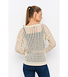 Мрежест дамски пуловер в екрю Eloise-1 снимка
