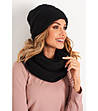Комплект от шал и шапка в черен цвят Dona-0 снимка