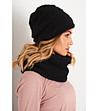 Комплект от шал и шапка в черен цвят Dona-2 снимка