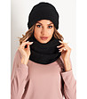 Комплект от шал и шапка в черен цвят Dona-3 снимка